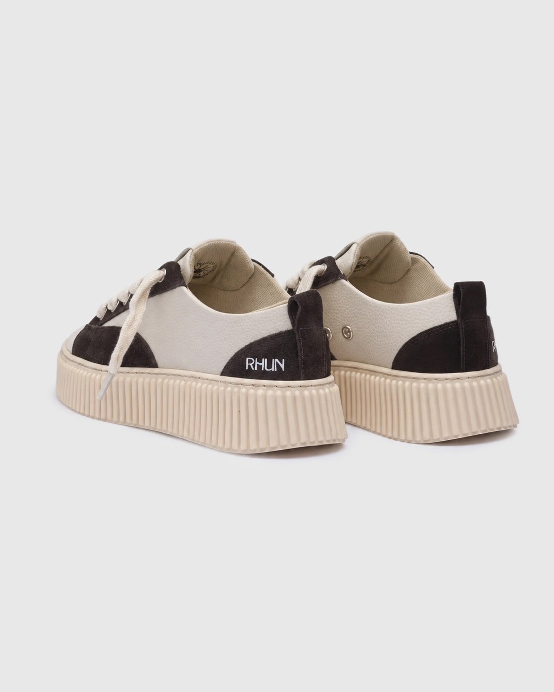 Sneakers 2027 Beige/Dark Brown Grain Leather Mix